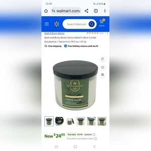 Therapy Aromatherapy Stress Relief Candle - Green Bath And BODY